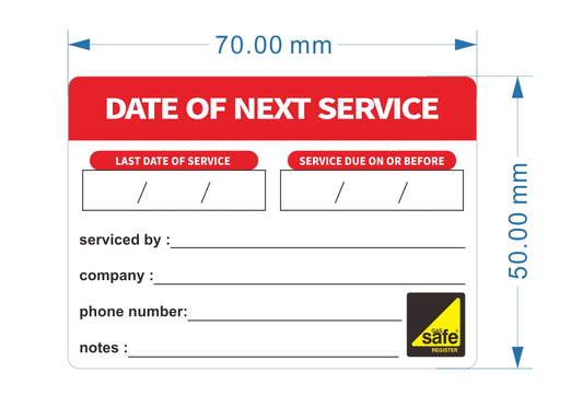 Gas Appliance Service Stickers