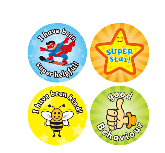 Good Behaviour Reward Stickers for Children, 38mm in Size, 4 Styles