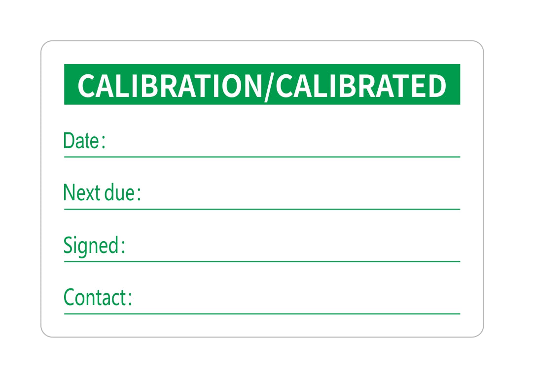 Calibration Testing Labels