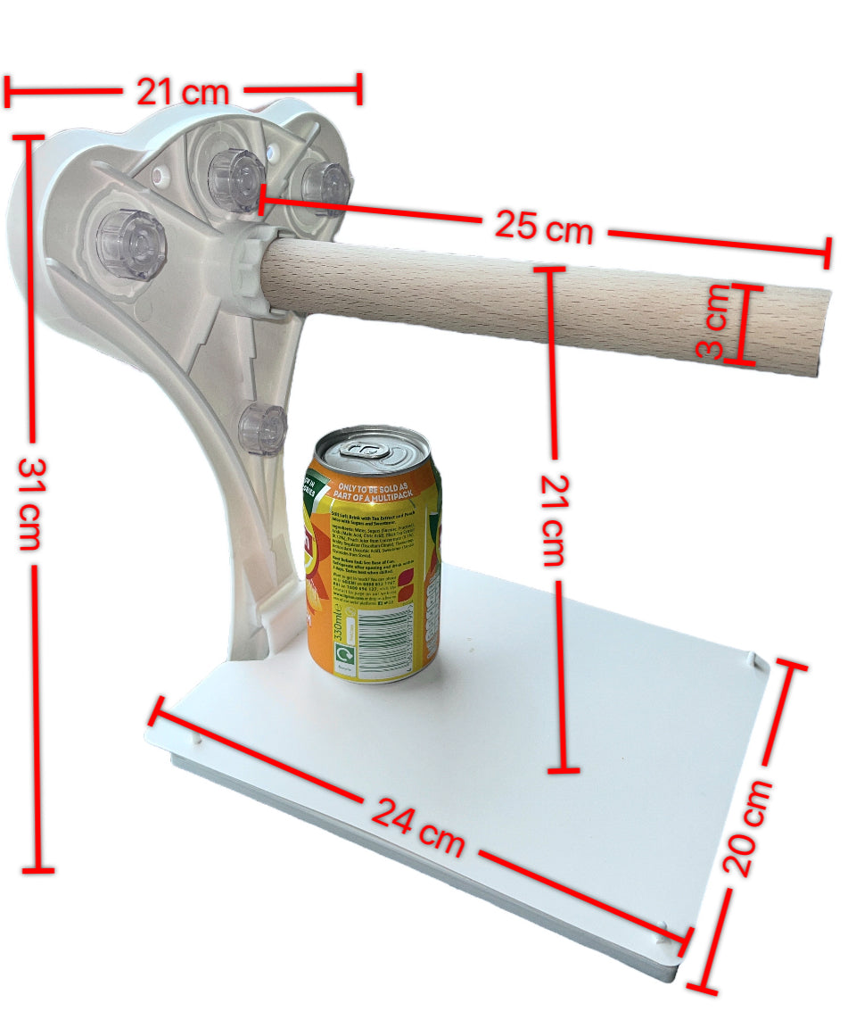 Large Stick On Window Bird Perch With Removable Droppings Tray And Tray Cover, (For Medium - Large Birds)