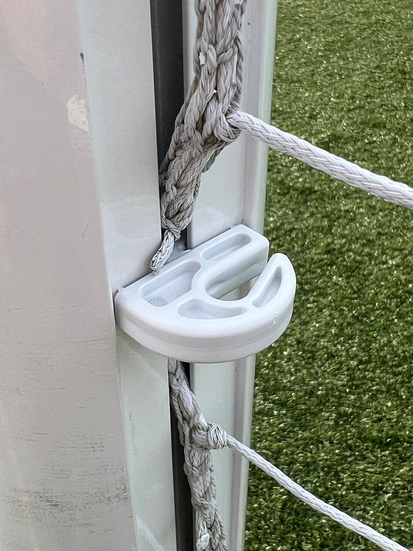 Football Goal Net Hooks, Open Style Net Fixings For Aluminium Football Goals, Twist Fit which can be used two ways (Fits 8mm Channel Gap)