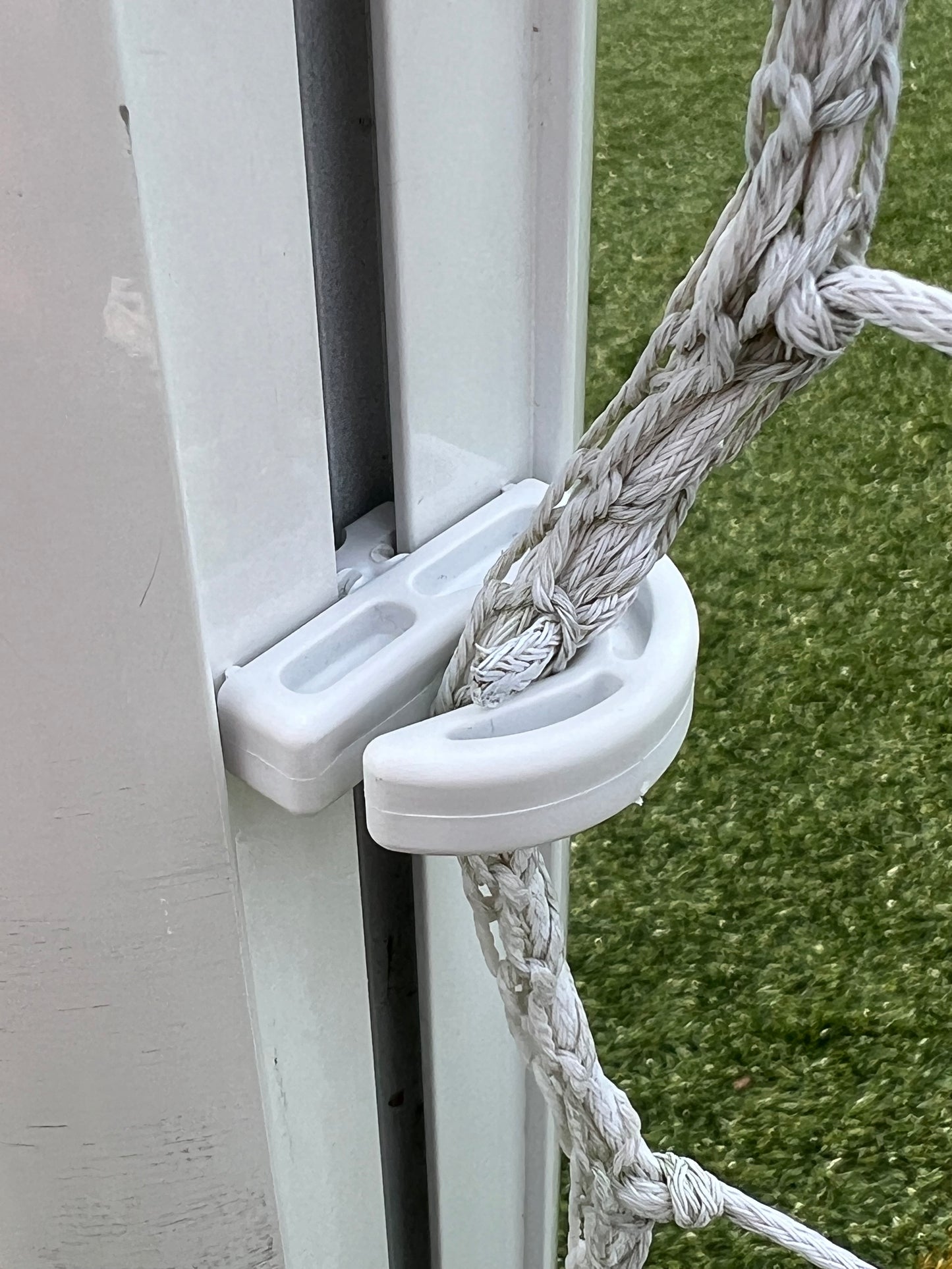 Football Goal Net Hooks, Open Style Net Fixings For Aluminium Football Goals, Twist Fit which can be used two ways (Fits 8mm Channel Gap)