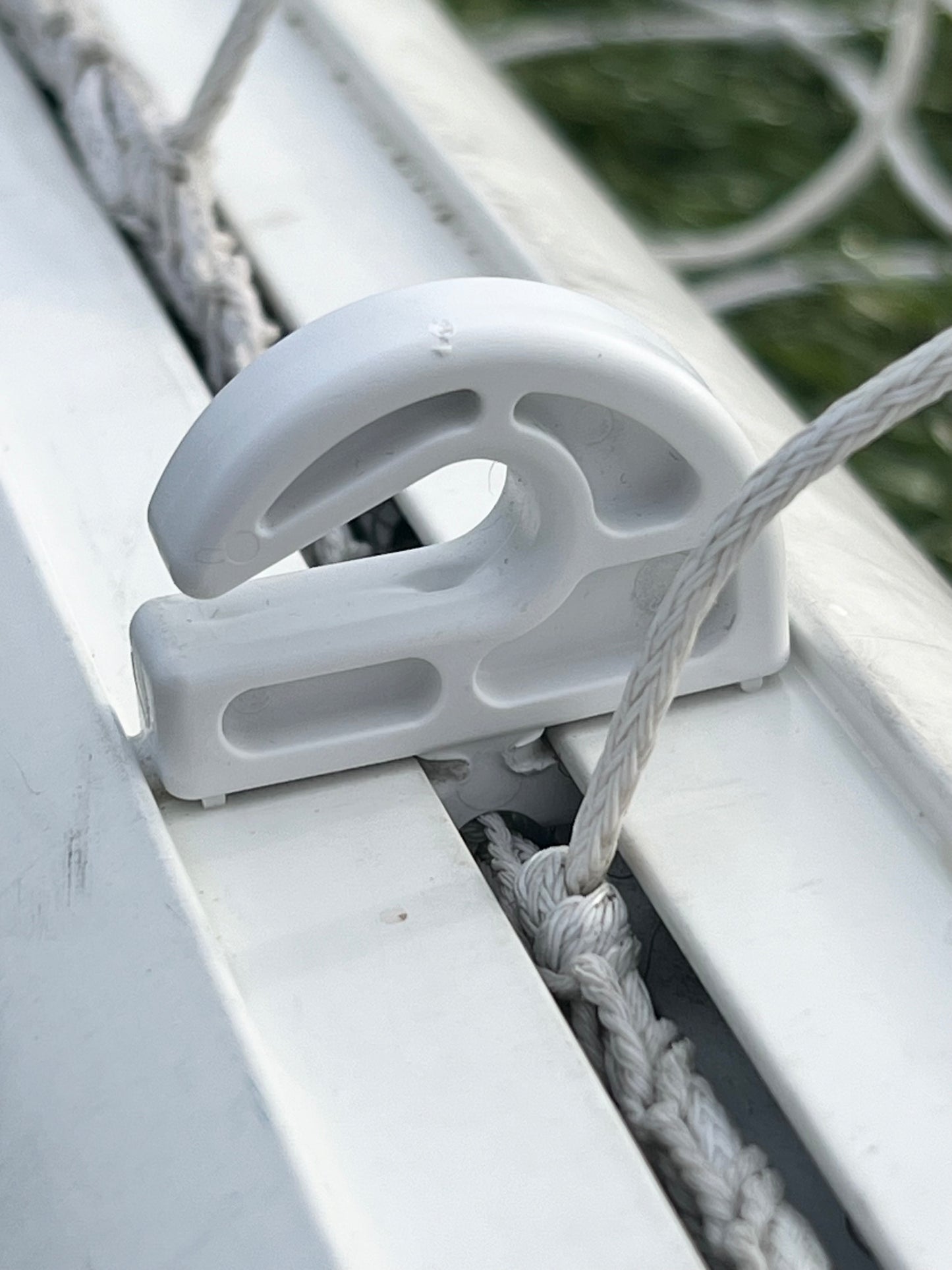 Football Goal Net Hooks, Open Style Net Fixings For Aluminium Football Goals, Twist Fit which can be used two ways (Fits 8mm Channel Gap)
