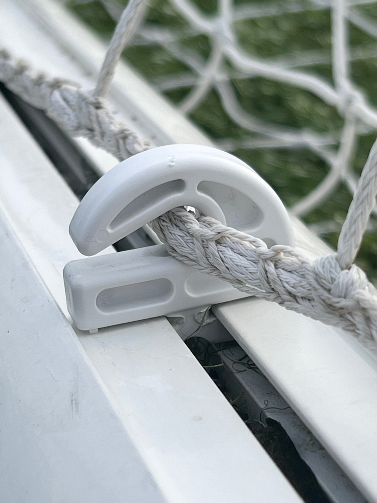 Football Goal Net Hooks, Open Style Net Fixings For Aluminium Football Goals, Twist Fit which can be used two ways (Fits 8mm Channel Gap)