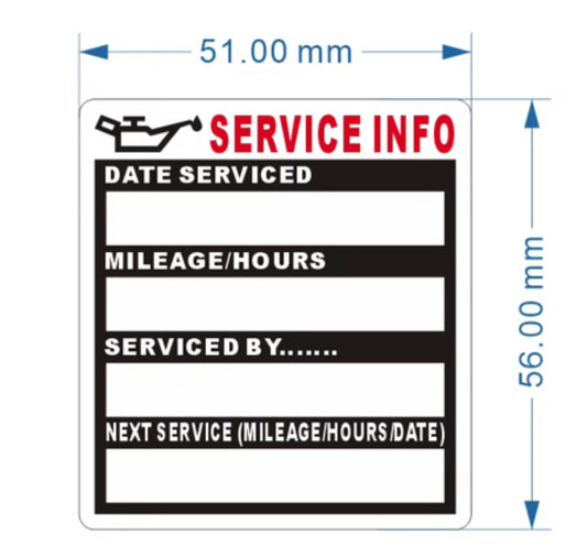 Vehicle Service Due Reminder Labels, 56mm x 51mm, 500 Per Roll