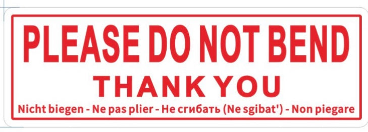 1,500 Parcel Warning Labels, Each Size 1" x 3" Inch 25mm x 76mm, 500 of Each Style On Roll, Fragile Handle with Care, Please Do Not Bend and Glass Handle with Care