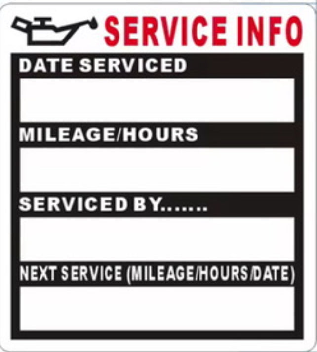 Vehicle Service Due Reminder Labels, 56mm x 51mm, 500 Per Roll