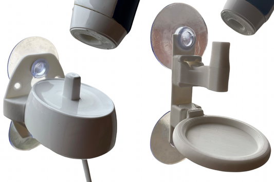 Stick On Toothbrush Wall Mounted Accessories For Oral B Pro Series Models, Wall Mounted Charger Bracket + Toothbrush Holder