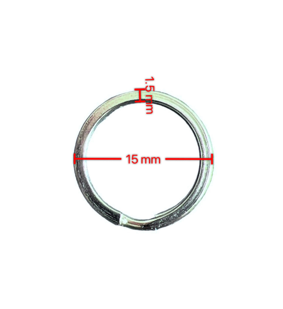 Split Ring Keyring Hoops, 15mm, 30mm, 50mm Silver Round, Stainless Steel Key chains
