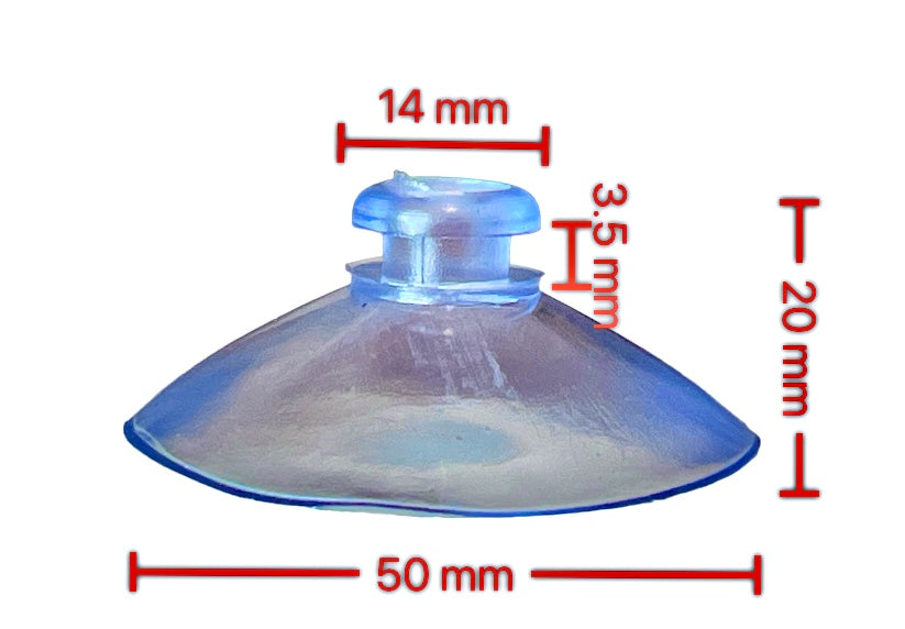 Round Button Suction Cups, 50mm In Size