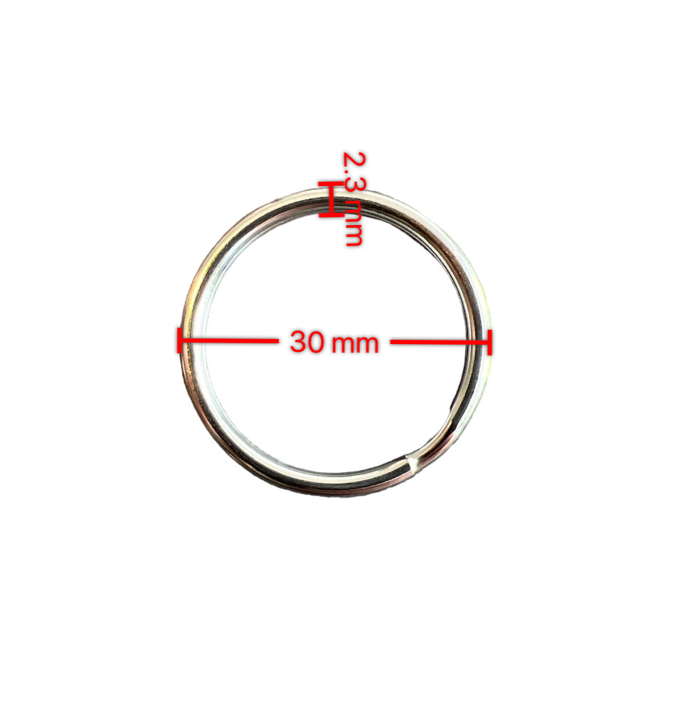 Split Ring Keyring Hoops, 15mm, 30mm, 50mm Silver Round, Stainless Steel Key chains