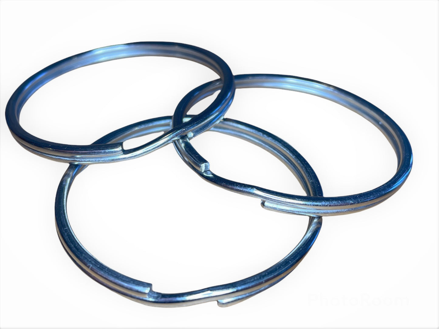 Split Ring Keyring Hoops, 15mm, 30mm, 50mm Silver Round, Stainless Steel Key chains