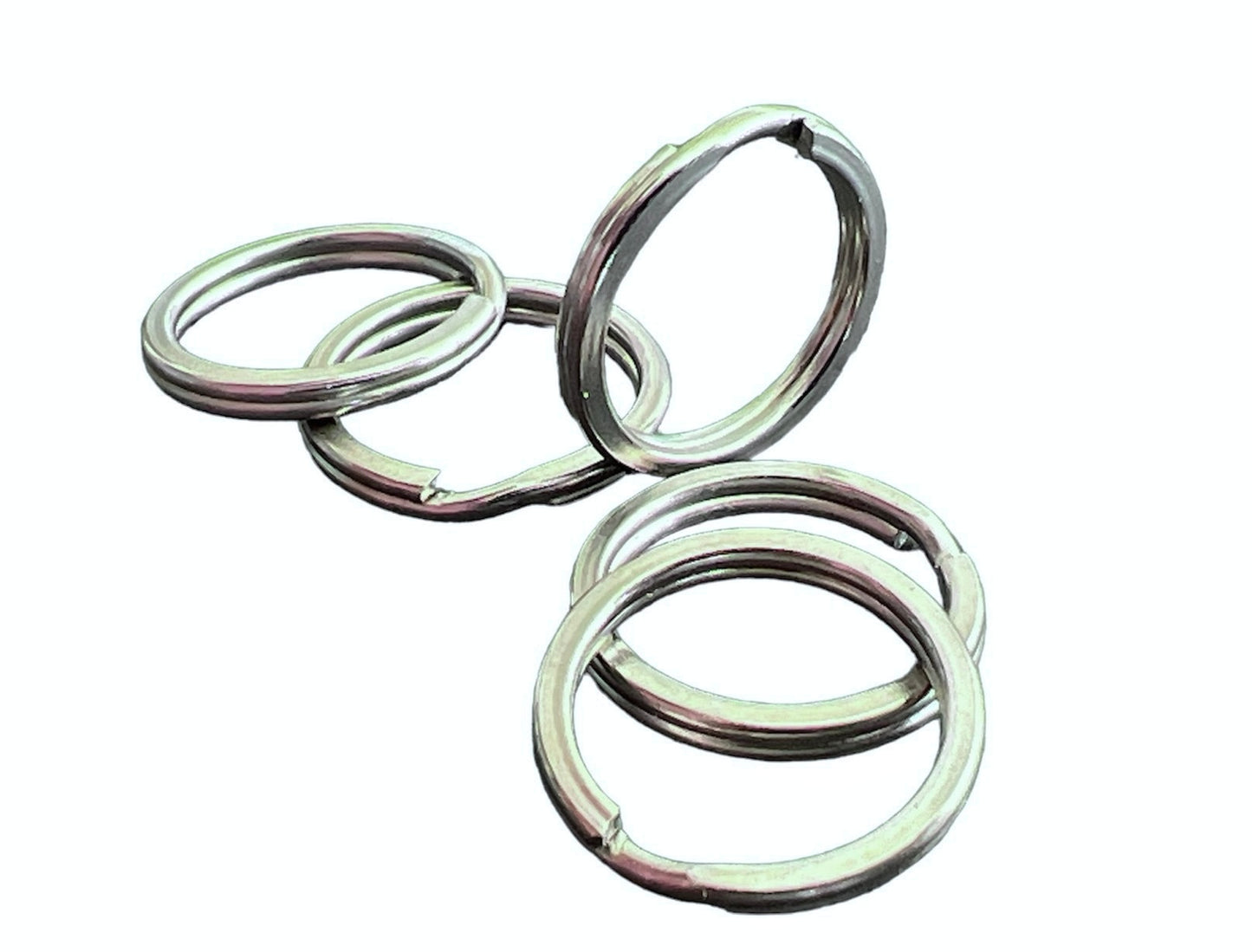 Split Ring Keyring Hoops, 15mm, 30mm, 50mm Silver Round, Stainless Steel Key chains