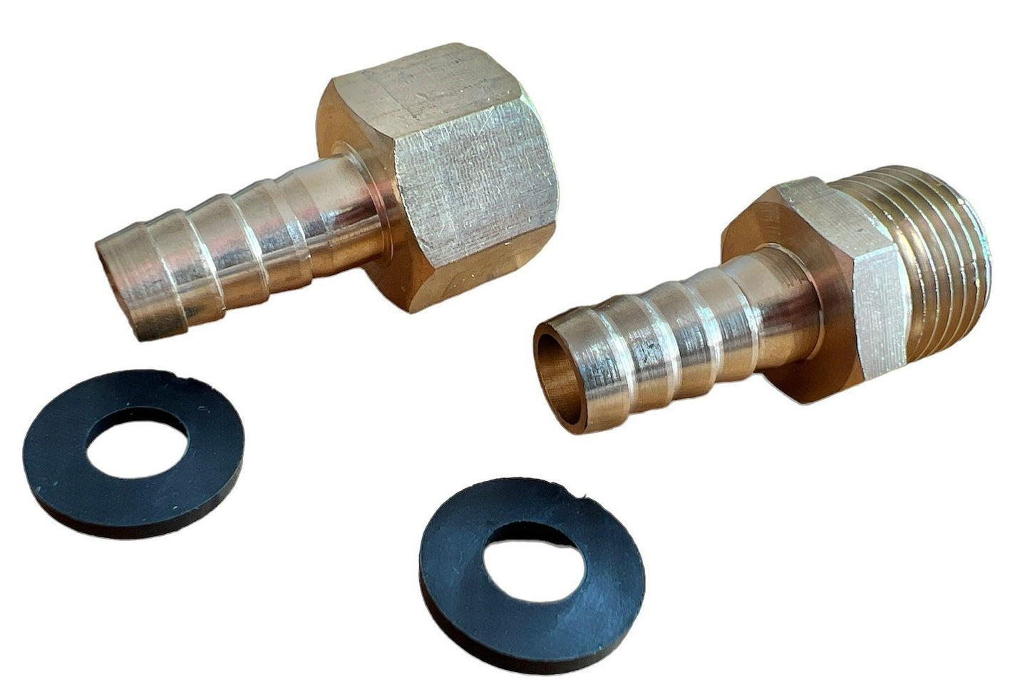 Brass Barb Hose Tail Connector, M18X1.5MM Metric to 10mm Barb, in Male Or Female