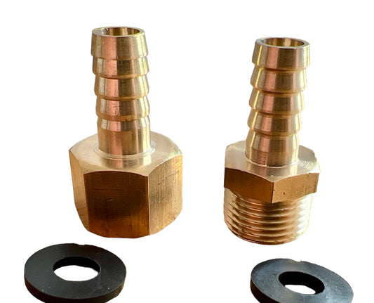 Brass Barb Hose Tail Connector, M18X1.5MM Metric to 10mm Barb, in Male Or Female