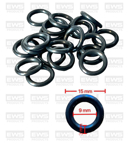 Nitrile Rubber O-Rings 15mm OD 9mm ID 3mm Width