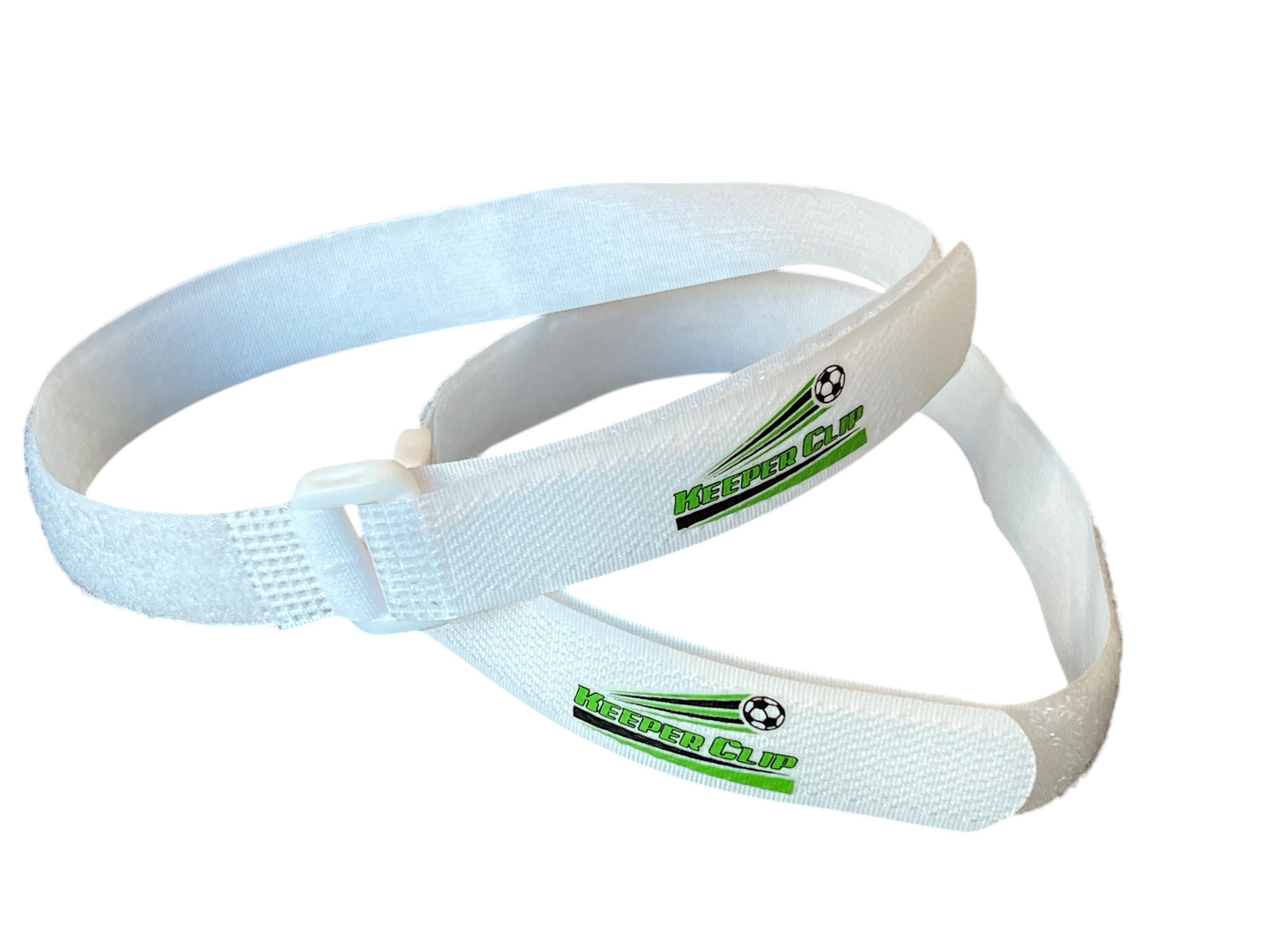 Football Goal Hook & Loop Securing Net Straps, Reusable Fastening Goal Ties, 46cm Long X 2cm Wide, White.