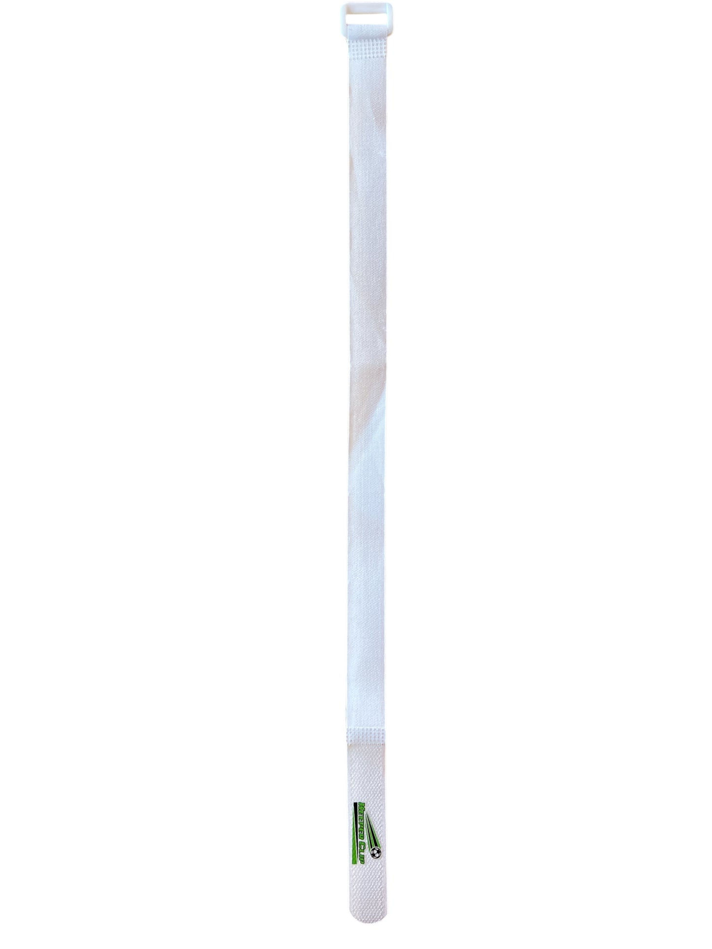 Football Goal Hook & Loop Securing Net Straps, Reusable Fastening Goal Ties, 46cm Long X 2cm Wide, White.