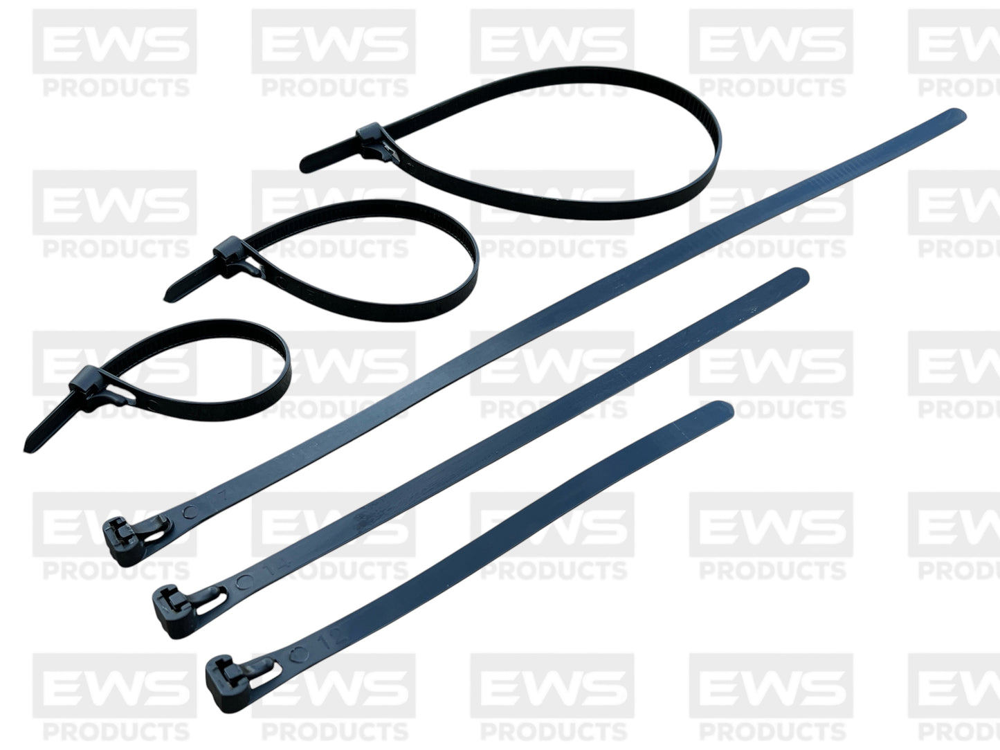 Reusable Cable Ties, Zip Ties, Heavy Duty for Indoor And Outdoor Use, 7.6mm Size, Black, Various Size Lengths Available