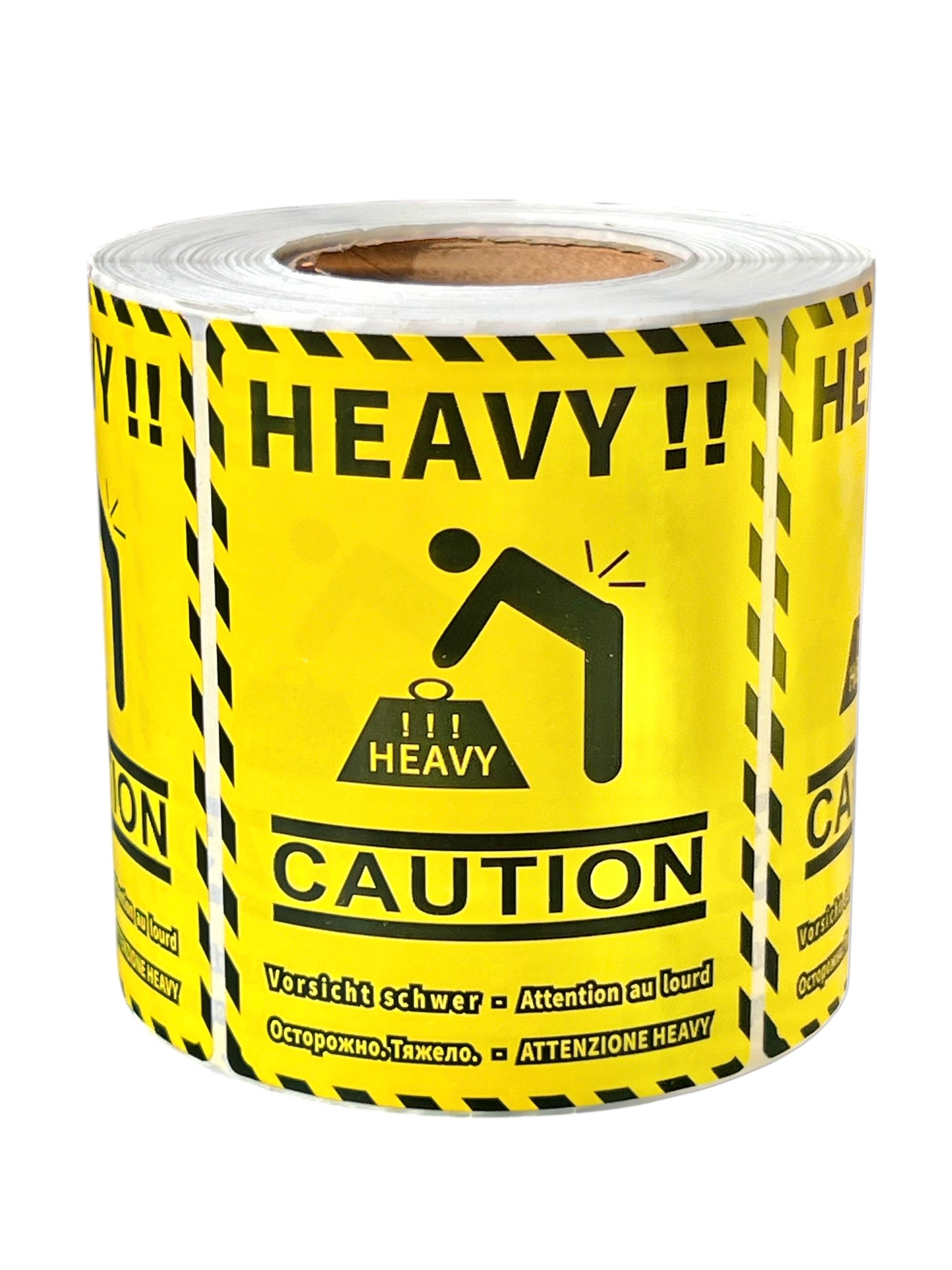 Heavy Caution Parcel Labels, Large Size 80mm x 60mm, Self Adhesive Labels, 500 per roll
