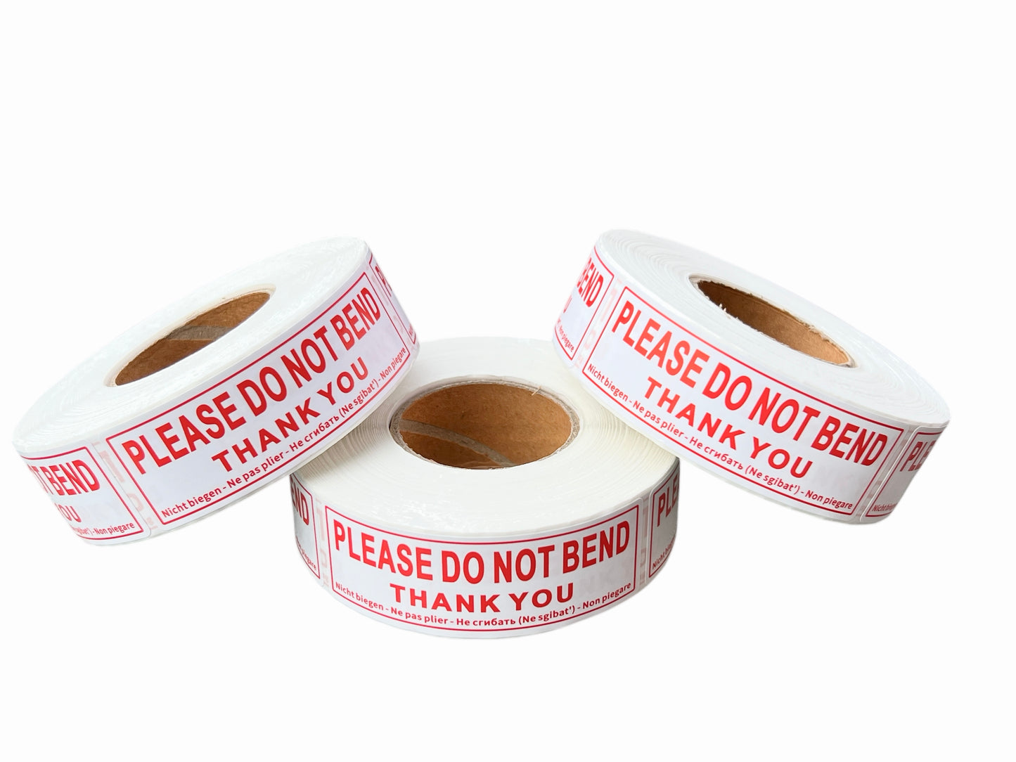 Please Do Not Bend Parcel Warning Labels, Size 1" x 3" Inch 25mm x 76mm, 500 Per Roll
