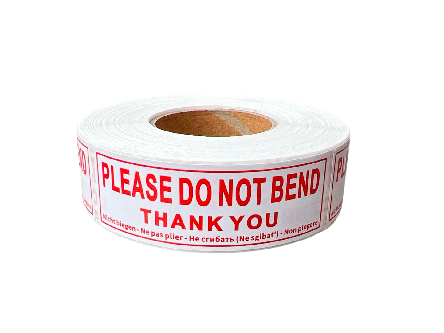 1,500 Parcel Warning Labels, Each Size 1" x 3" Inch 25mm x 76mm, 500 of Each Style On Roll, Fragile Handle with Care, Please Do Not Bend and Glass Handle with Care
