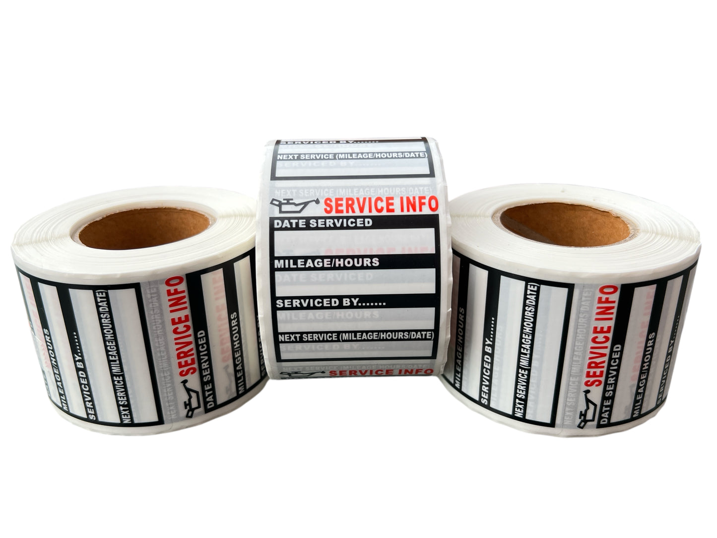 Vehicle Service Due Reminder Labels, 56mm x 51mm, 500 Per Roll
