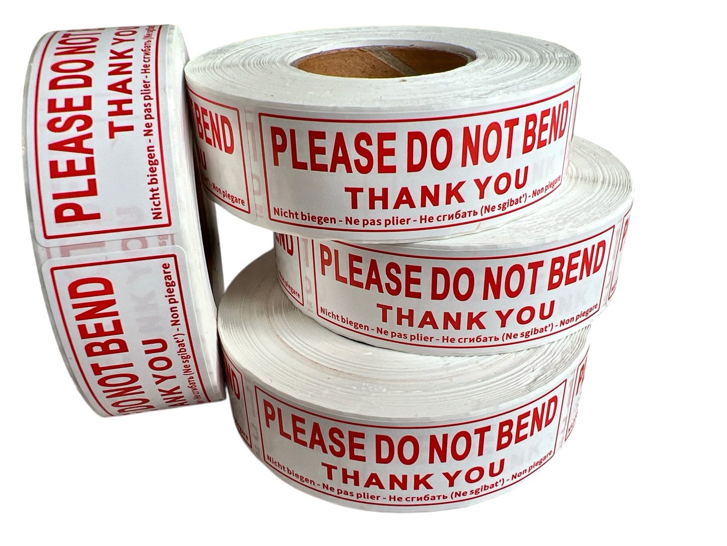 Please Do Not Bend Parcel Warning Labels, Size 1" x 3" Inch 25mm x 76mm, 500 Per Roll