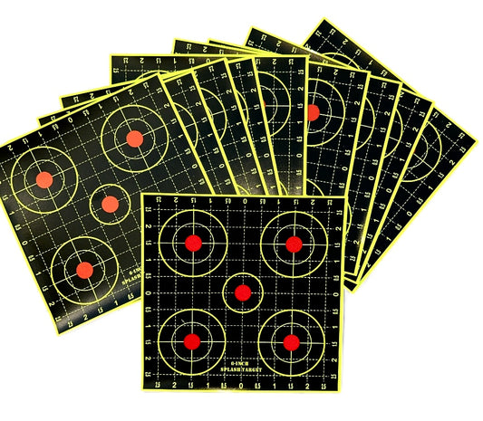 Splatter Type Shooting Targets, Size 6 inch x 6 inch