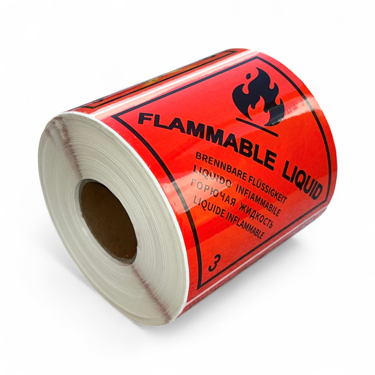 Flammable Liquid Hazard Warning Sign Stickers, Class 3 Labels