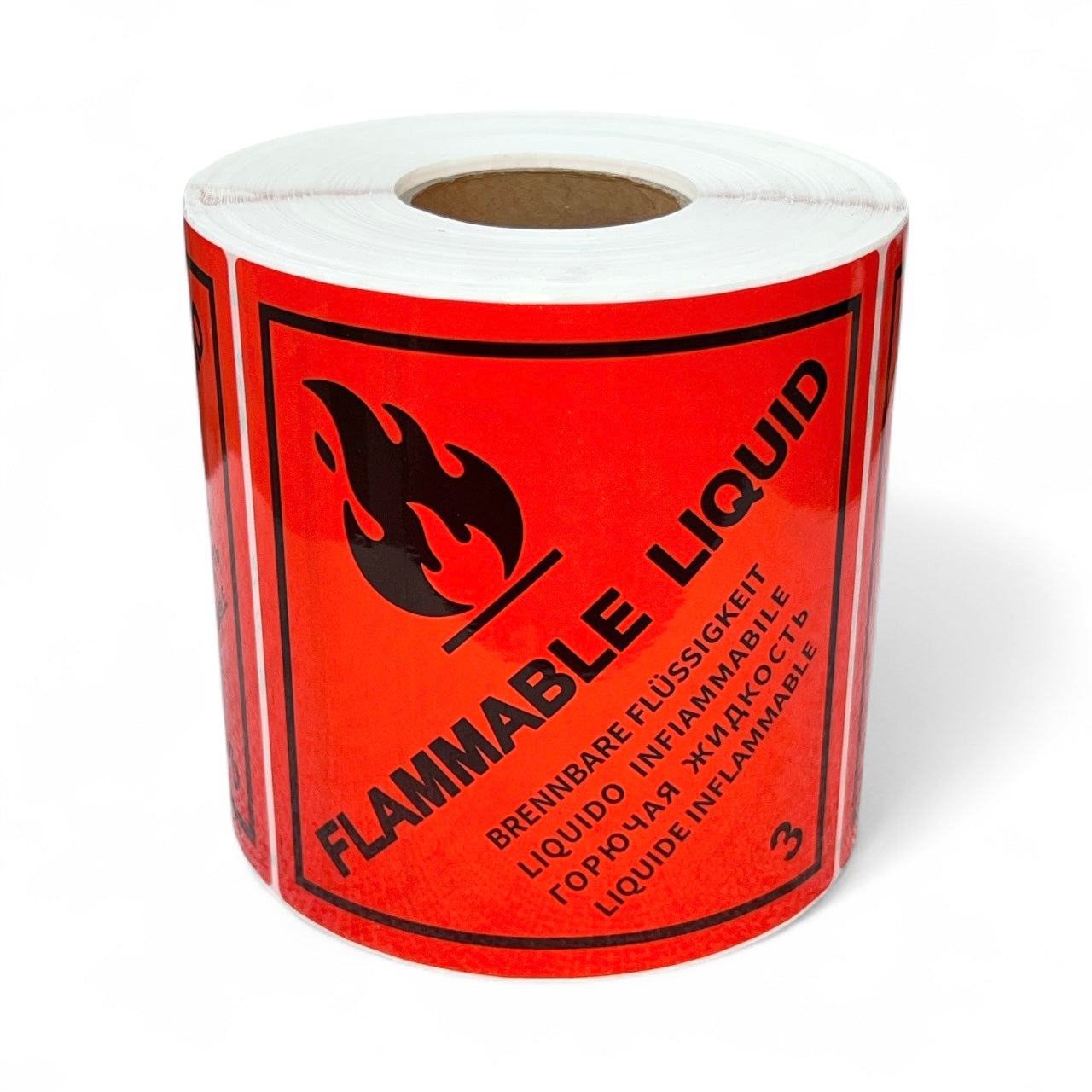 Flammable Liquid Hazard Warning Sign Stickers, Class 3 Labels