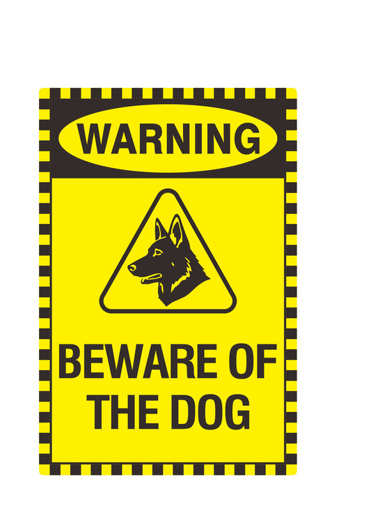 Beware Of The Dog Warning Stickers, 180mm x 120mm, Guard Dog Warning Sign, Intruder Deterrent