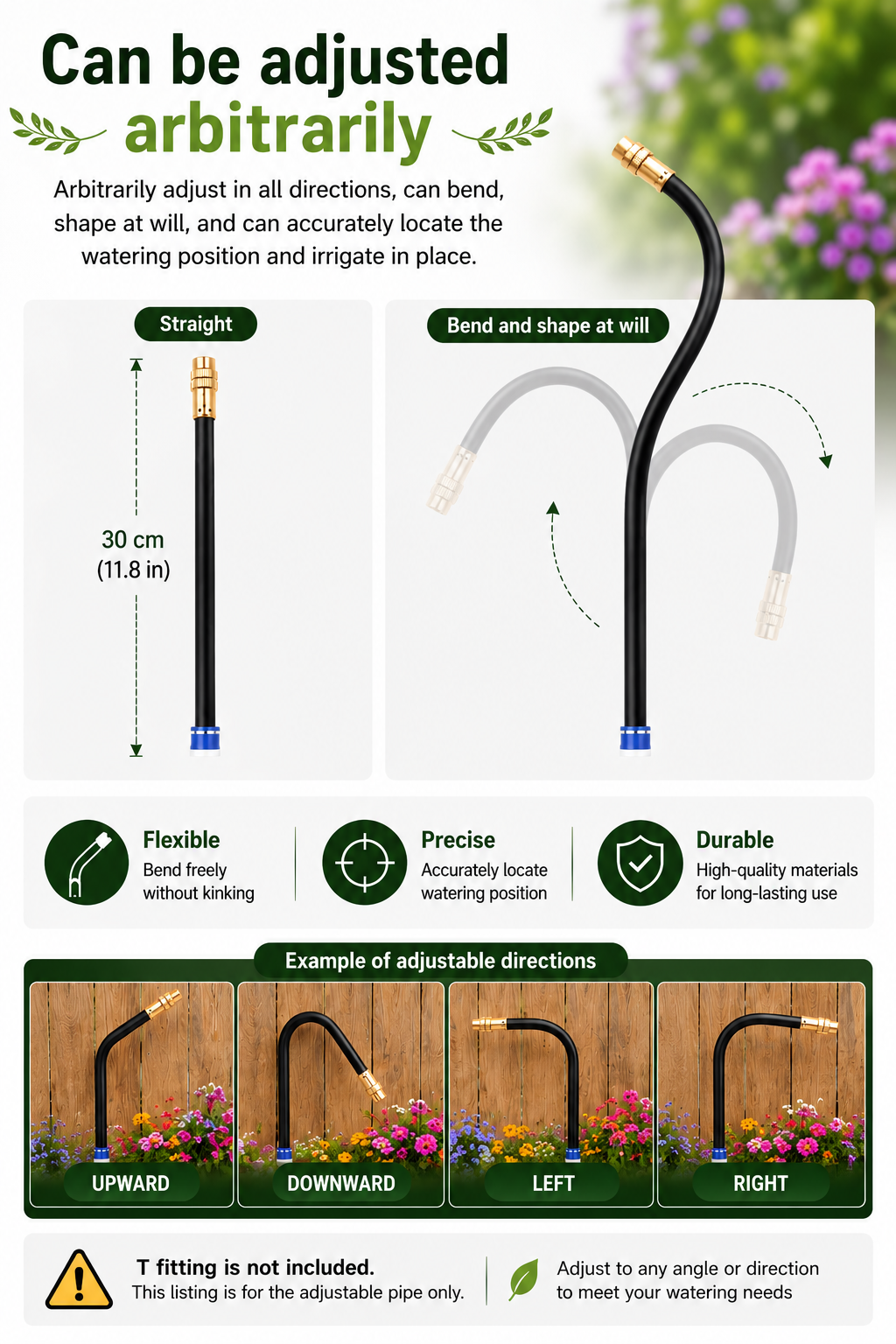 Irrigation Spray Nozzles, 30cm Long Adjustable Atomizing Misting Nozzles, 8mm