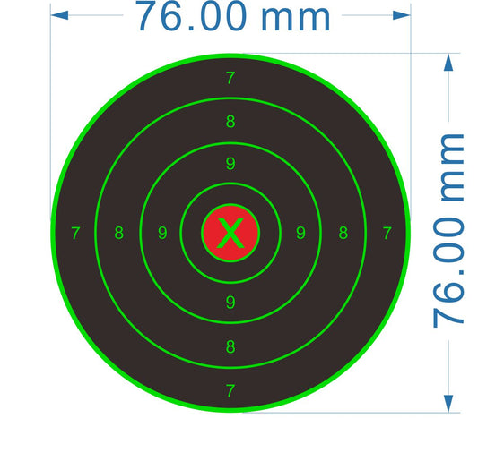 Splatter Shooting Target Stickers, Size 3 inch, 76mm, Reactive Self Adhesive Targets, Colour Splash Type, Hi Viz Colour