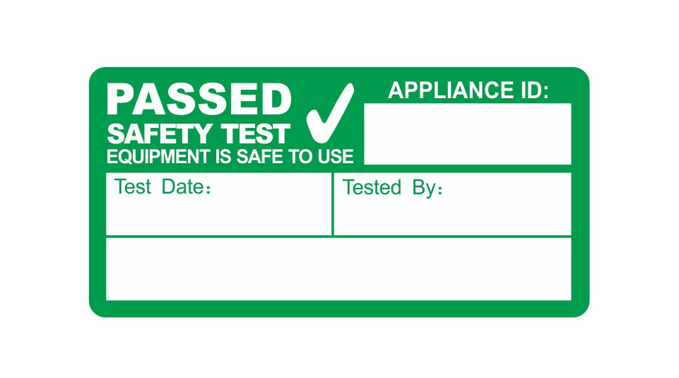 PAT Safety Test Passed Self Adhesive Vinyl Stickers