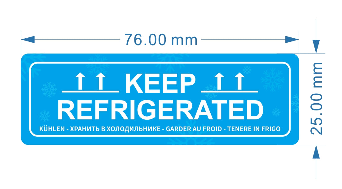 Keep Refrigerated Warning Stickers, size 76mm x 25mm – EWS PRODUCTS