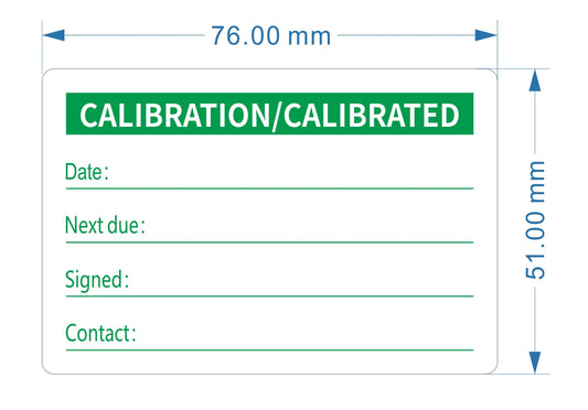 Calibration Testing Labels