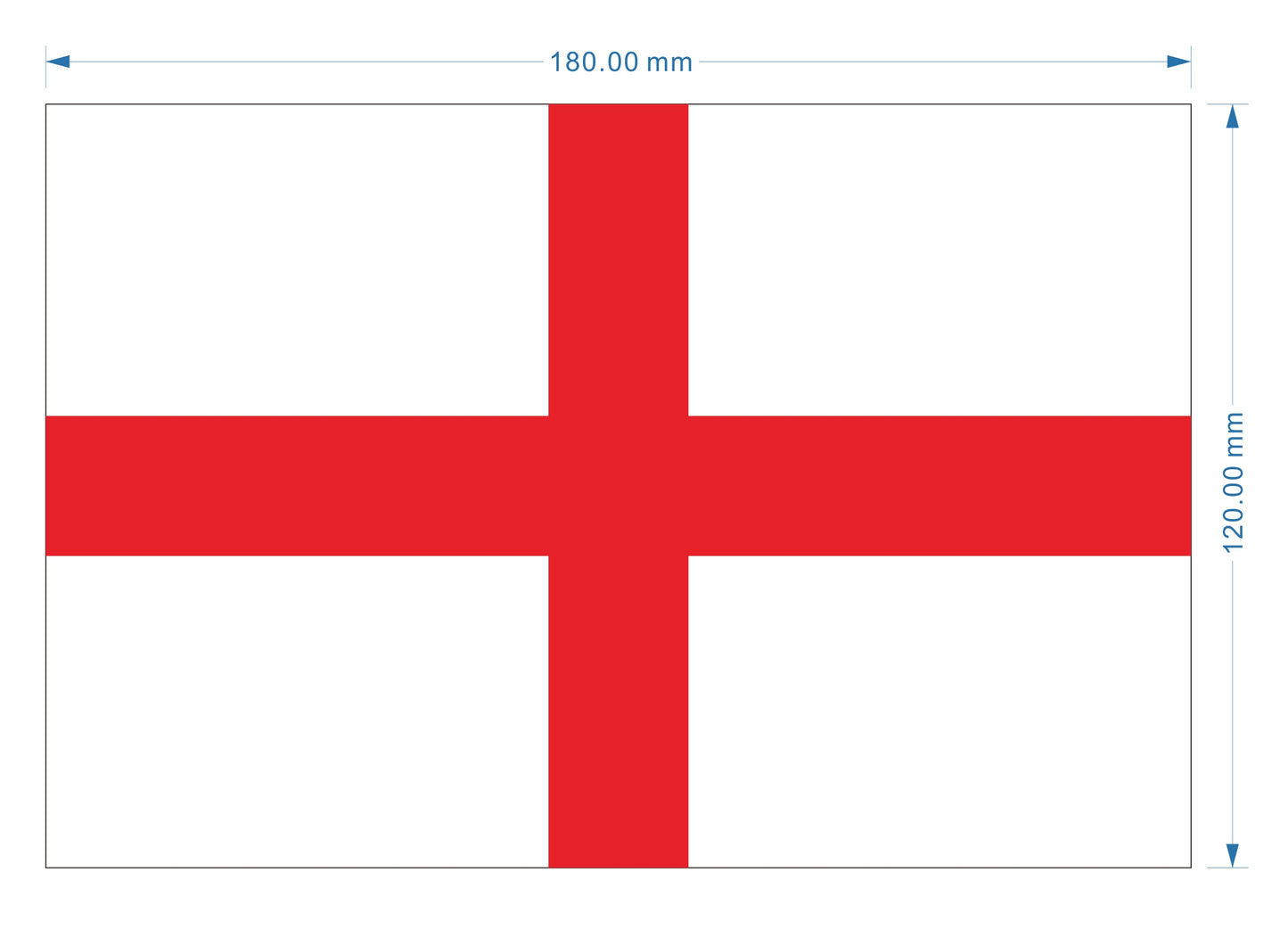 St George Cross Flag Decal Sticker's, England Flag, St George's Cross, 180mm x 120mm, Self-Adhesive Vinyl Stickers