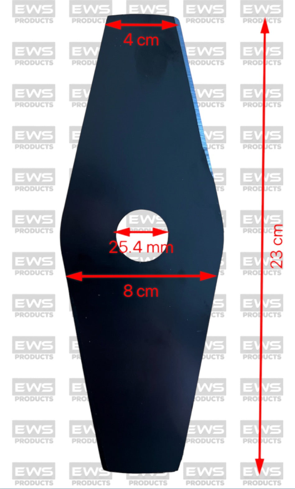 Brushcutter Strimmer Mulching Metal Blade For Brambles, 230mm Long x 80mm wide, 25.4mm Hole size