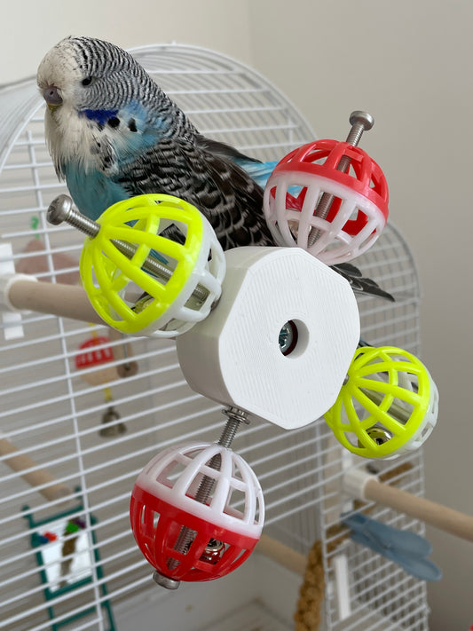 Rotating Bird Perch Toy, Bird Perch Spinning Ball Toy (For Small - Medium Birds)