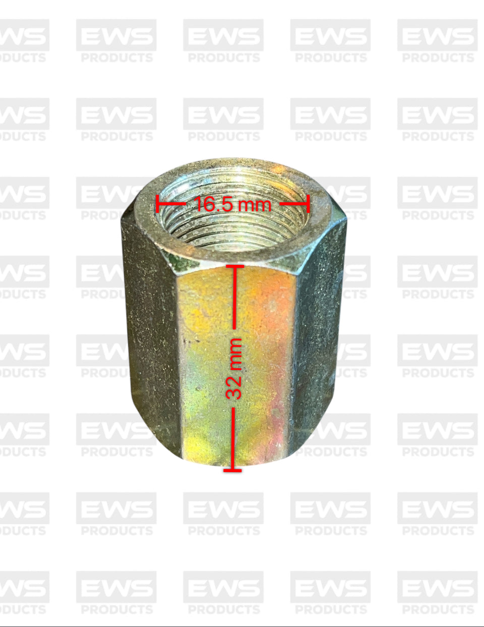 Equal Hexagon Connector Fitting, Mild Steel Zinc Plated, Female/Female, Metric M18X1.5MM