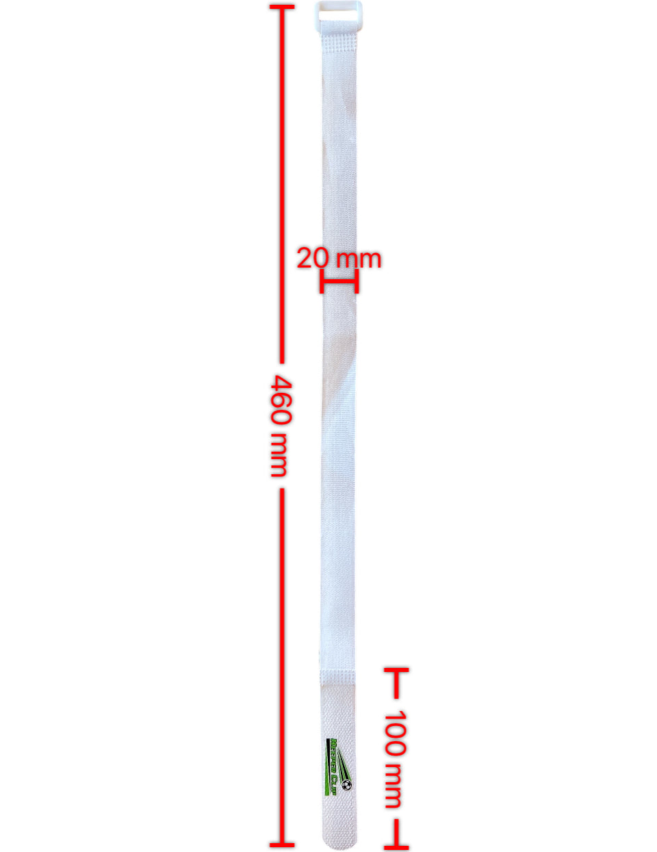 Football Goal Hook & Loop Securing Net Straps, Reusable Fastening Goal Ties, 46cm Long X 2cm Wide, White.