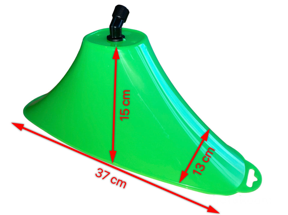 Oval Drift Guard Shield for Knapsack Pressure Sprayer – Anti-Drift Spray Hood with Elbow, Fan & Adjustable Brass Atomizing Nozzle, Size Large
