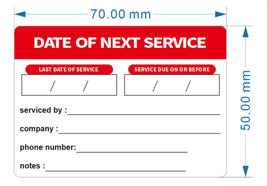 Gas Appliance Service Stickers