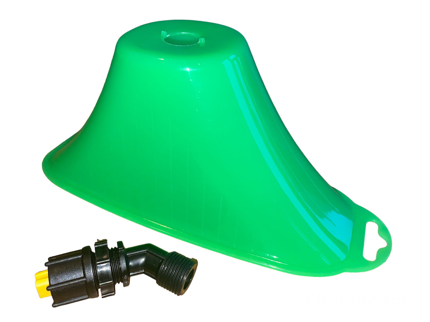 Oval Drift Guard Shield for Knapsack Pressure Sprayer – Anti-Drift Spray Hood with Elbow, Fan & Adjustable Brass Atomizing Nozzle, Size Small