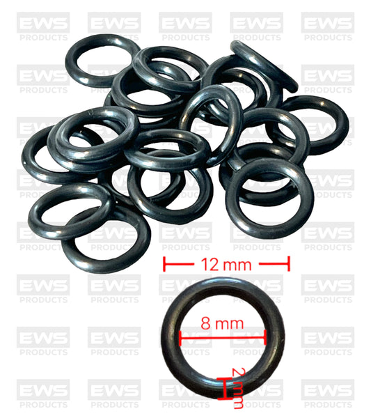 Nitrile Rubber O-Rings 12mm OD 8mm ID 2mm Width