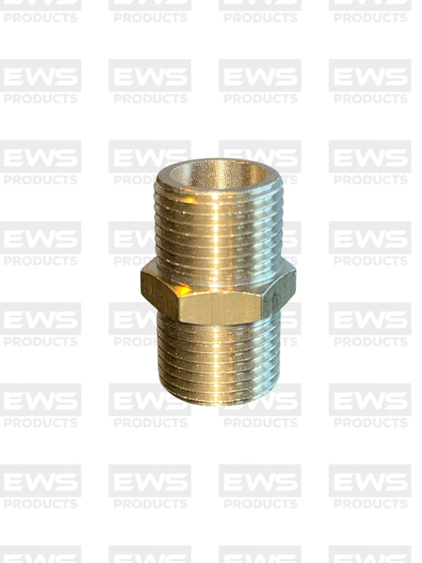 Brass Male/Male Equal Straight Hexagon Nipple Connector, Metric M18 X 1.5MM