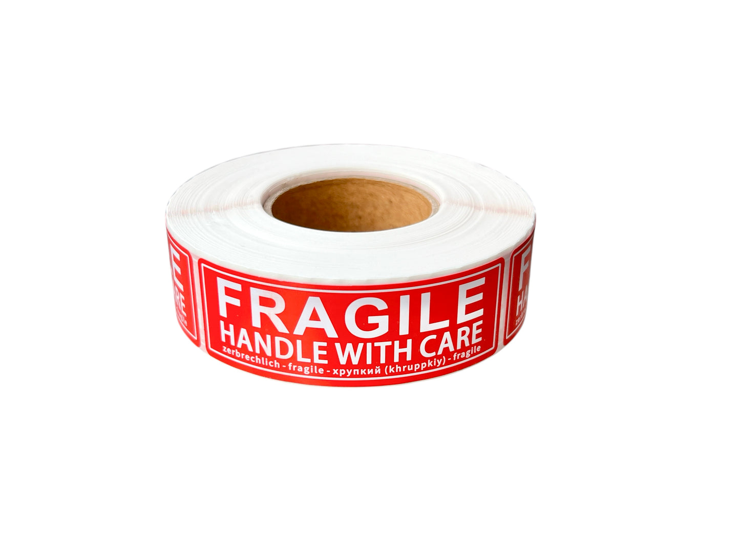 1,500 Parcel Warning Labels, Each Size 1" x 3" Inch 25mm x 76mm, 500 of Each Style On Roll, Fragile Handle with Care, Please Do Not Bend and Glass Handle with Care