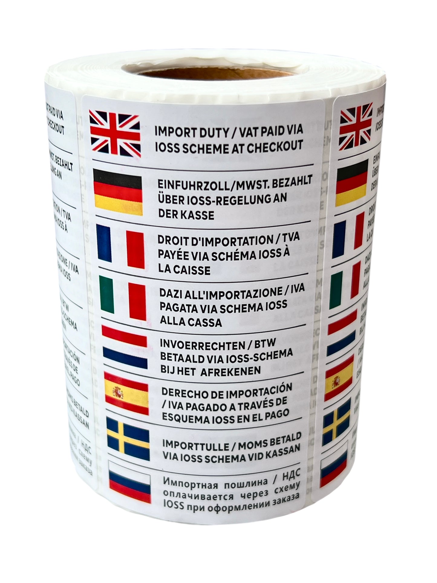 IOSS One Stop Shop Scheme Shipping Labels, Translated Information for Customs Staff, 500 Per Roll