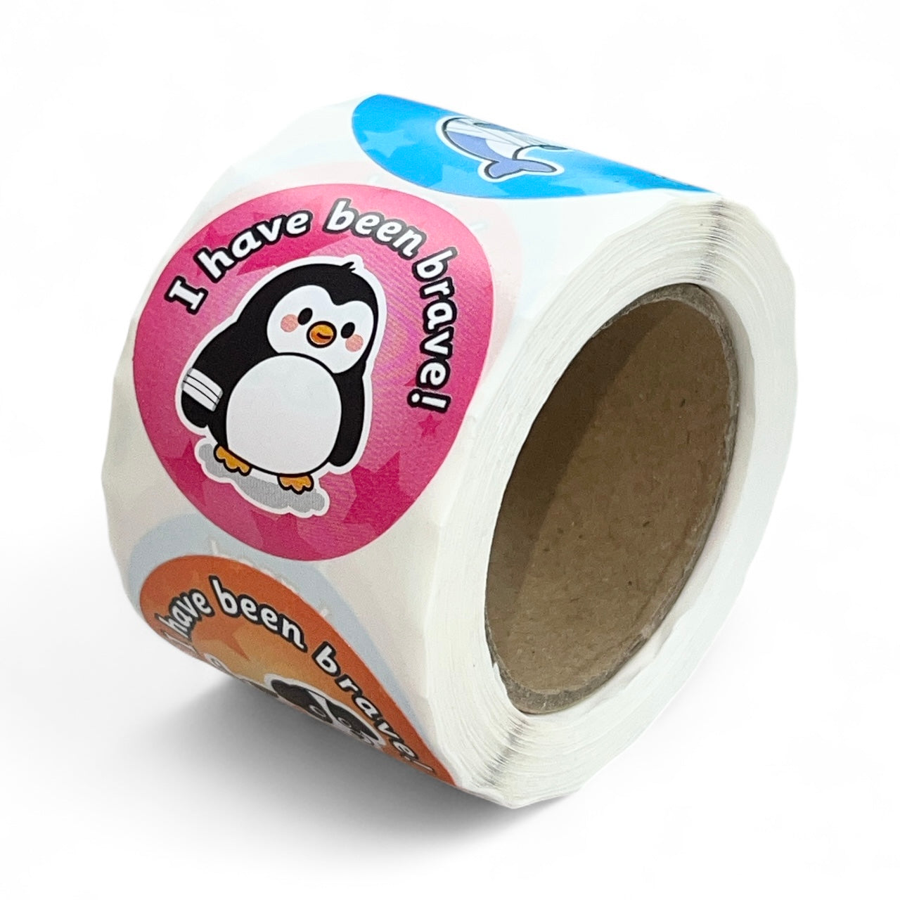 Bravery Stickers for Children, Round 38mm in Size, 3 Animal Designs